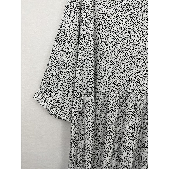 Studio Untold Peasant Maxi Dress White Black Spotted Print Dress NWT Size 16/18 - Picture 2 of 8